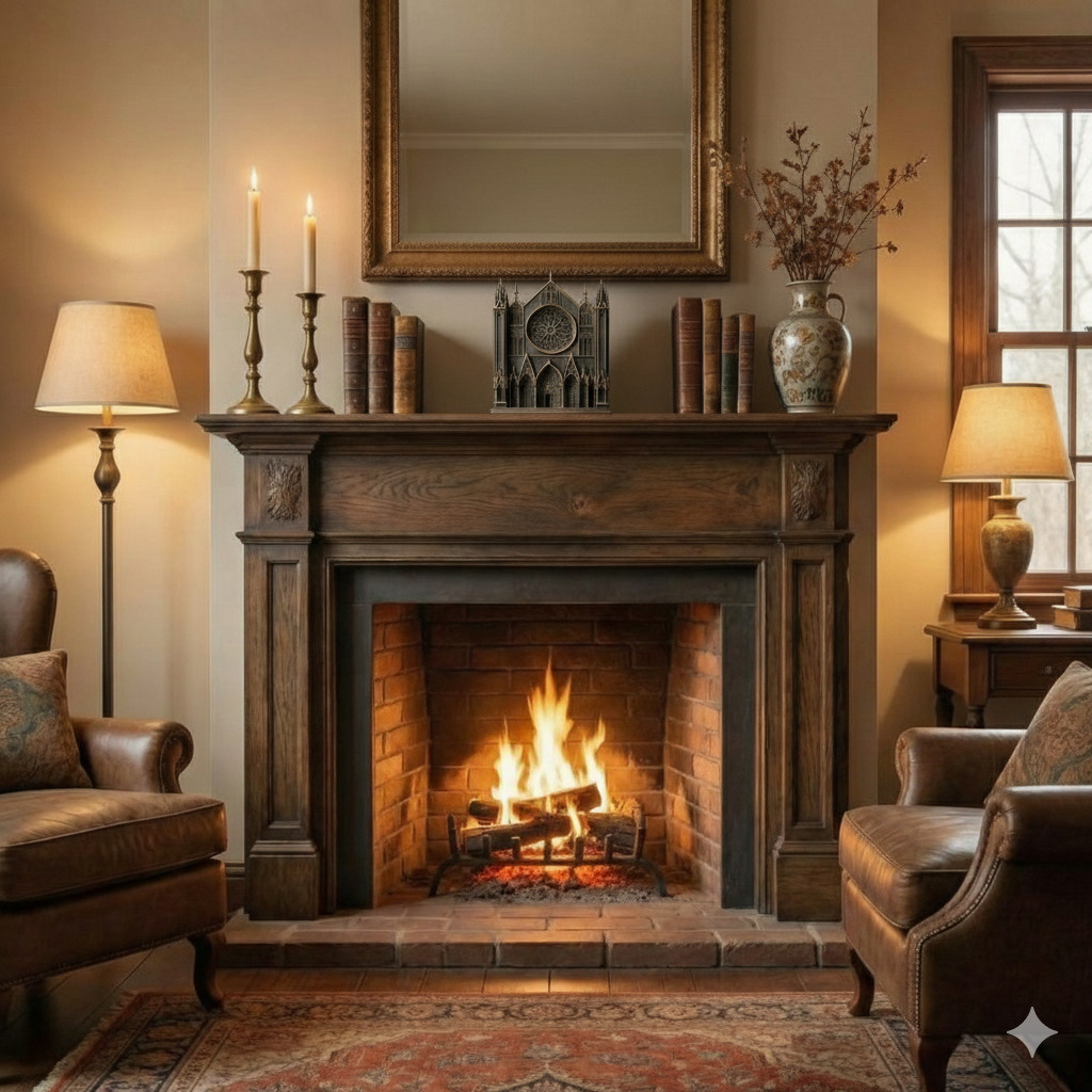 The Angelus Chime by the fireplace